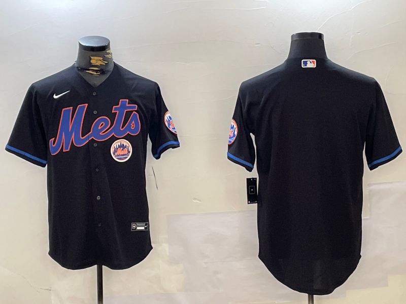 Men New York Mets Blank Black Game 2024 Nike MLB Jersey style 3->new york mets->MLB Jersey